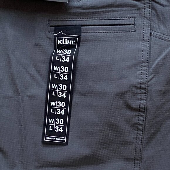 KUHL Silencr Rogue Pant 30x34 Tapered Fit Ripstop Stretch Carbon Gray NWT - Picture 5 of 13